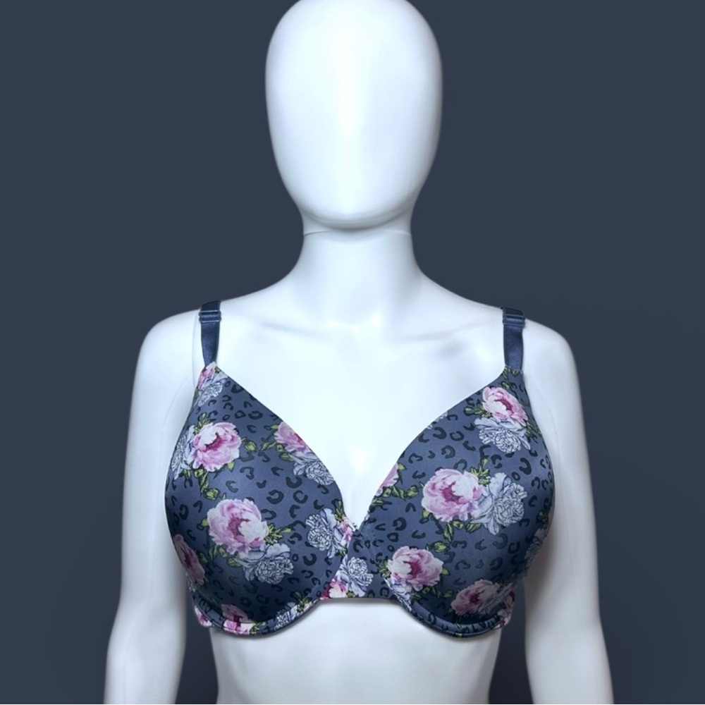 Victoria’s Secret Floral Leopard Print Lined Demi Bra